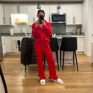 VS Red Silk Pajama set